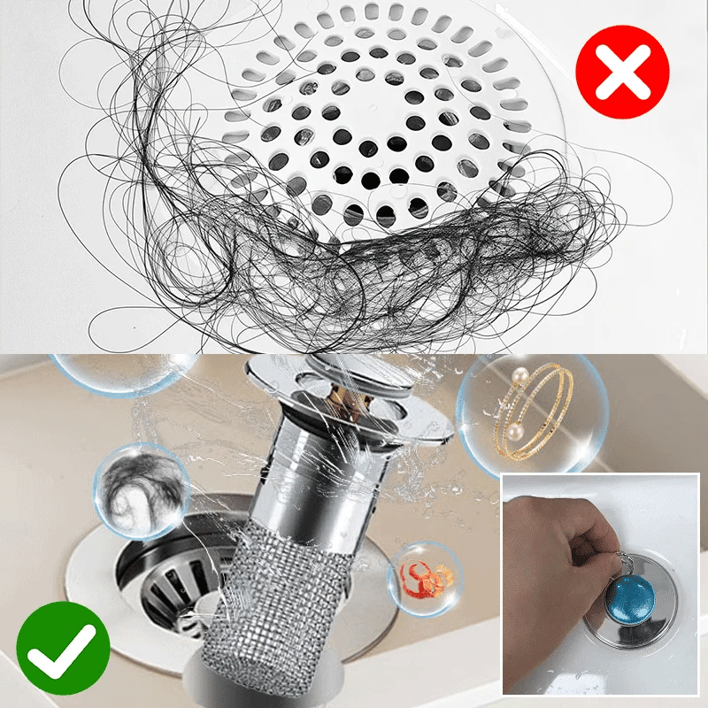 ClogSave™ – Universal Pop-Up Drain Filter & Stopper