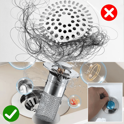 ClogSave™ – Universal Pop-Up Drain Filter & Stopper